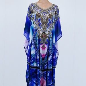 Designer Blue Kaftan-Long Caftan Dress for Sale